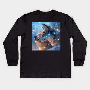 Wolfdog Pair Kids Long Sleeve T-Shirt